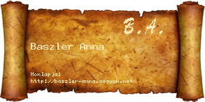 Baszler Anna névjegykártya